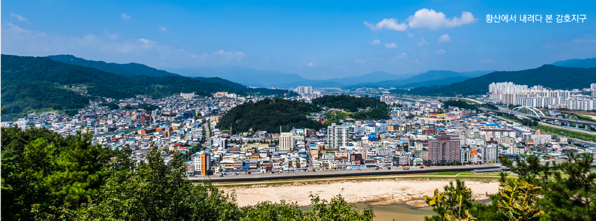 황산에서 내려다 본 감호지구